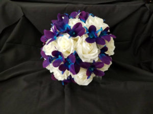Rose and galaxy orchid bridal bouquet - Image 3