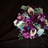 Purple hydrangea, turquoise teal bridal bouquet, Royal purple, galaxy orchids, carnations, artificial flower bouquet - Image 7
