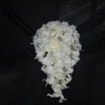 Ivory, cream cascading bridal bouquet, real touch calla lily &rose