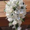 Calla lily and rose cascading bouquet