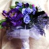 Purple bridal bouquet peacock and ostrich feather accent, SALE, matching grooms boutonniere FREE, - Image 2