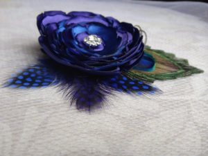 Purple blue peacock hair clip, for brides, bridesmaids, rhinestone, custom orders are accepted for more color combinations - Image 3