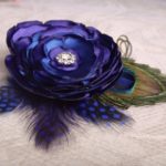 Purple blue peacock hair clip, for brides, bridesmaids, rhinestone, custom orders are accepted for more color combinations