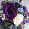 Purple bridal bouquet peacock and ostrich feather accent, SALE, matching grooms boutonniere FREE, - Image 3