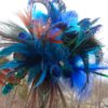 Peacock bridal bouquet, accented with rhinestones, floral feather bouquet
