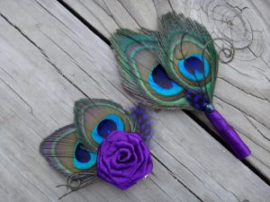 6 Bridesmaids' hair pieces and matching 6 groomsmen's boutonnieres, custom order are accepted for more colors and quantities