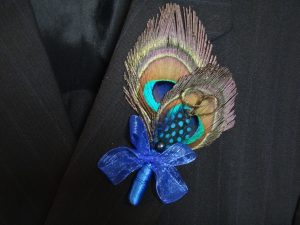 Peacock corsages, SET OF 4, for  bride's and groom's parents, Customize to match your wedding color - Image 5
