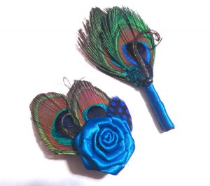 6 Bridesmaids' hair pieces and matching 6 groomsmen's boutonnieres, custom order are accepted for more colors and quantities - Image 3