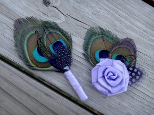 6 Bridesmaids' hair pieces and matching 6 groomsmen's boutonnieres, custom order are accepted for more colors and quantities - Image 2
