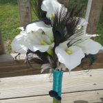 Calla lily peacock bridal bouquet