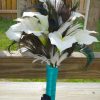 Calla lily peacock bridal bouquet - Image 4