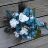 Teal hydrangea peacock bridal bouquet set, 1 bridal bouquet, 3 bridesmaids bouquets - Image 5