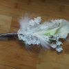 Calla lily bouquet,  silver, white feather accent - Image 4