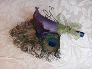 Calla lily peacock corsage, boutonniere, customize to match your wedding colors - Image 4