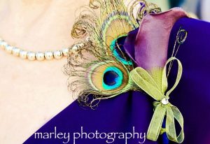 Calla lily peacock corsage, boutonniere, customize to match your wedding colors