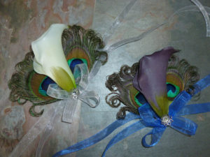 Calla lily wrist corsage, Customize calla lily and ribbon colors - Image 2