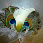 Calla lily wrist corsage, Customize calla lily and ribbon colors