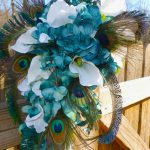 teal cascading bouquet