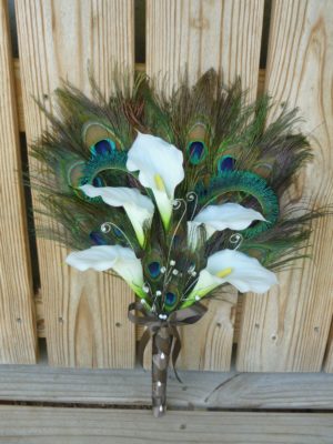 Peacock calla lily fan bouquet - Image 2