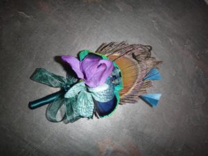 Peacock feather  boutonniere, corsage, customize to match your wedding colors - Image 4