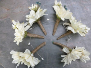 Rustic boutonniere, wrapped with burlap, customizable