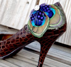 Peacock shoe clips, Customizable - Image 5