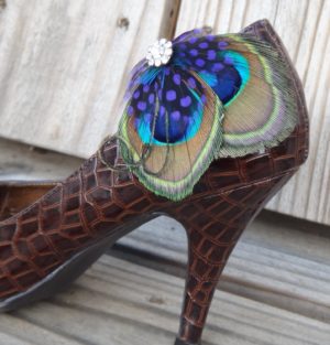 Peacock shoe clips, Customizable - Image 6