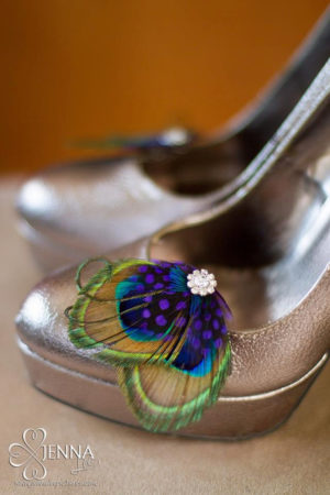 Peacock shoe clips, Customizable - Image 3