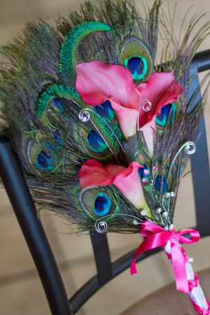 Peacock fan bouquet, Calla lily  peacock bouquet, customizable - Image 5