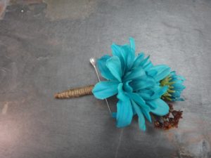 Burlap boutonniere, burlap corsage, garden mum wrapped with jute/burlap - Image 3