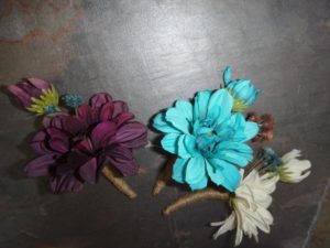 Burlap boutonniere, burlap corsage, garden mum wrapped with jute/burlap