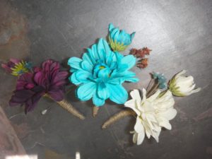 Burlap boutonniere, burlap corsage, garden mum wrapped with jute/burlap - Image 5