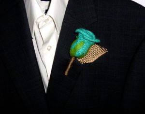 Rustic style boutonniere, burlap, jute boutonniere