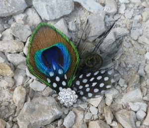 Black and white peacock shoe clips, Customizable - Image 3