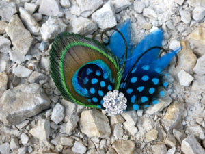Peacock feather shoe clips, Customizable - Image 2