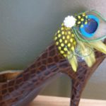Peacock shoe clips, yellow shoe clips, customizable