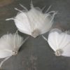 Bridal feather hair piece, accented with a beautiful rhinestone,  hair clip, hair comb - Image 5
