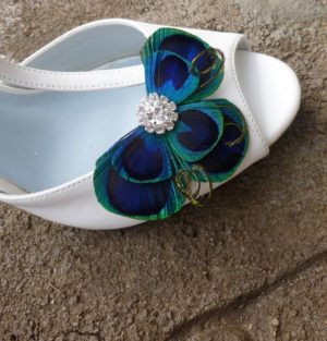 Small peacock hair piece, hair clip - Image 4