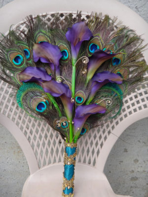 Calla lily peacock bouquet, fan bouquet - Image 3