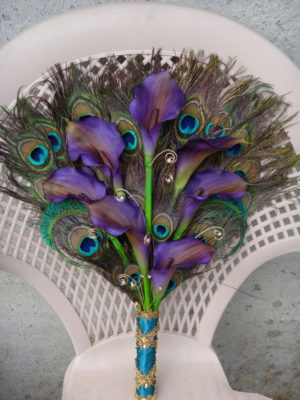 Calla lily peacock fan bouquet - Image 3