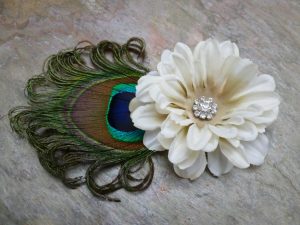 Peacock Sash pin, hair clip, bridesmaids, flower girls sash, avlbl in more colors - Image 2