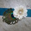 Peacock Sash pin, hair clip, bridesmaids, flower girls sash, avlbl in more colors - Image 3