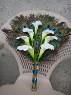 Calla lily peacock bouquet, fan bouquet - Image 5