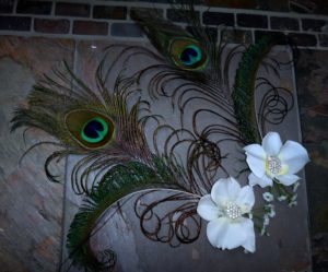 Wedding decor, Set of two, wedding table decor, peacock orchid decor - Image 3