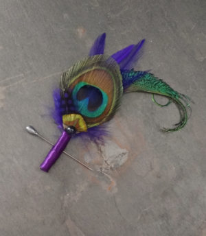 Peacock feather boutonniere - Image 3