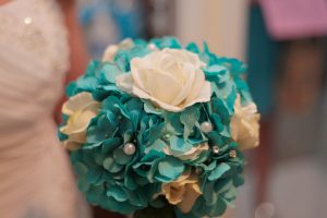 Turquoise hydrangea bouquet - Image 5