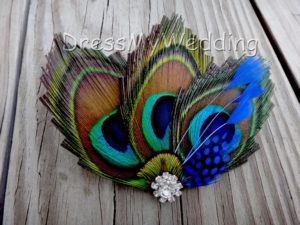 Peacock hair clip