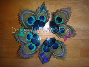Peacock feather hair clip, customizable - Image 3