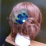 Peacock feather hair comb, hair clip