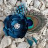Bridesmaids satin peacock feather hair clip "Mary", customizable - Image 2